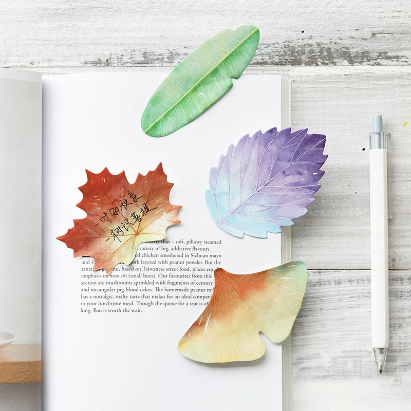 wholesale student stationery natural leaf paper sticky note