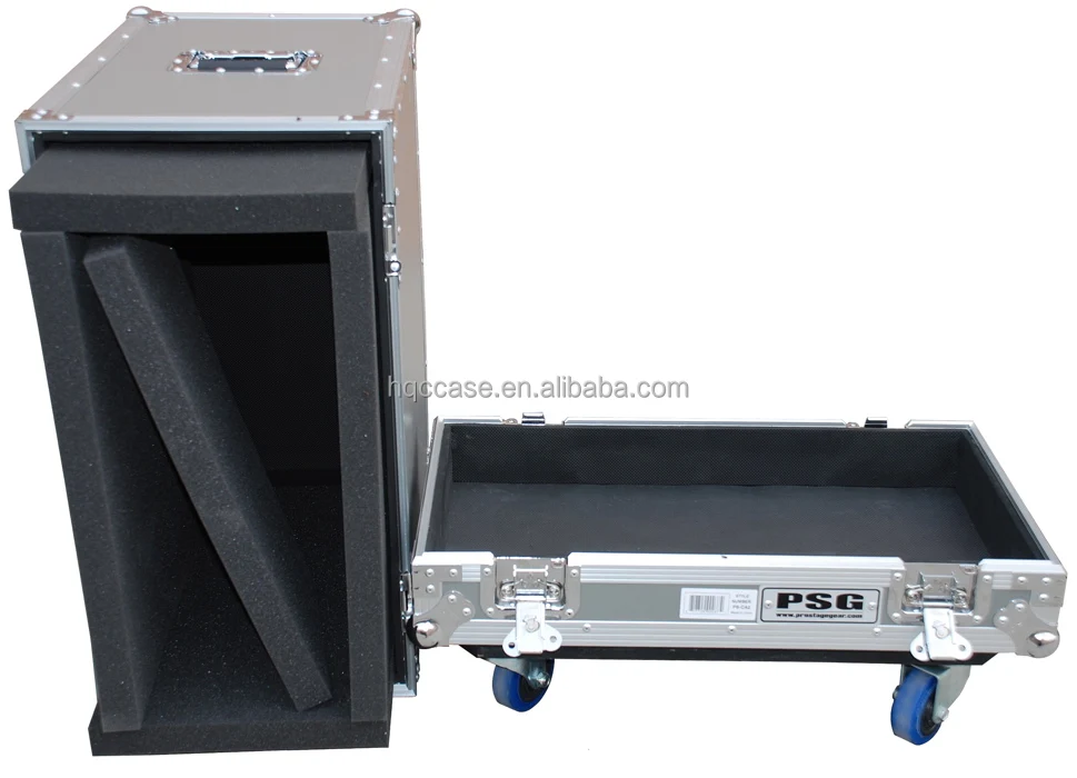 OEM Factory price Lockable gray Hard trolley black amplifier foam inside dj 55 tv aluminium flight case with stand