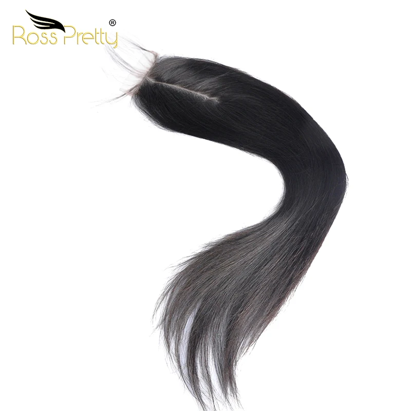 Ross Pretty Human Hair Best Price 14-20inch Bone Straight Hair With Closure Burmese Straight Hair 2x6 Closure