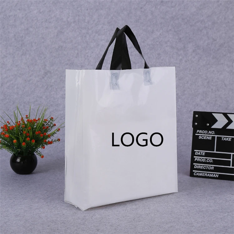 Top sale custom logo printed cheap full color degradable plastic bag handle length wholesale