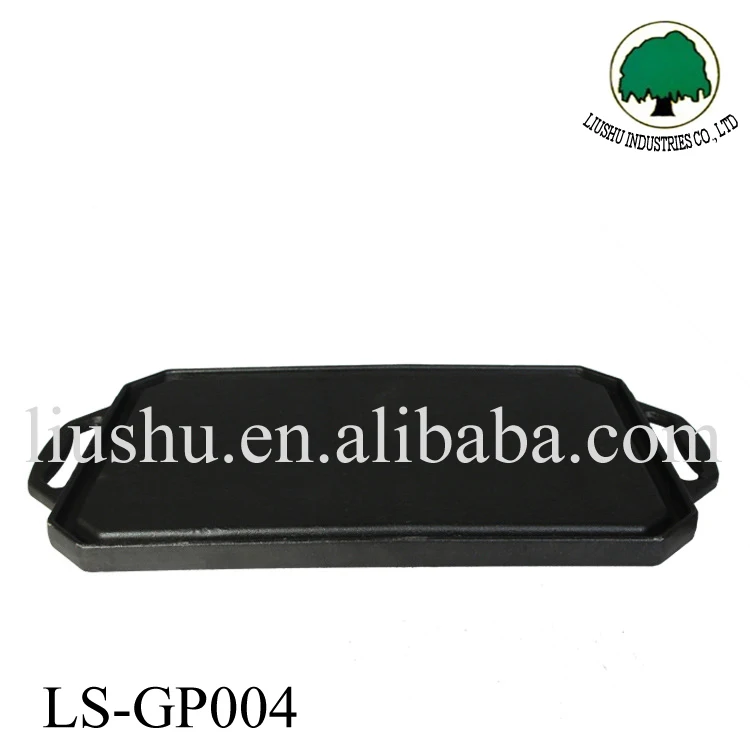 Cast iron bbq griddle grill pan