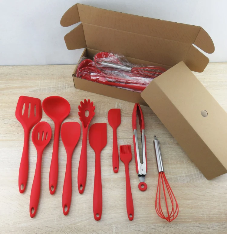
Approved 10 Pieces Home Kitchen Utensil Silicone Cooking Tool Sets 