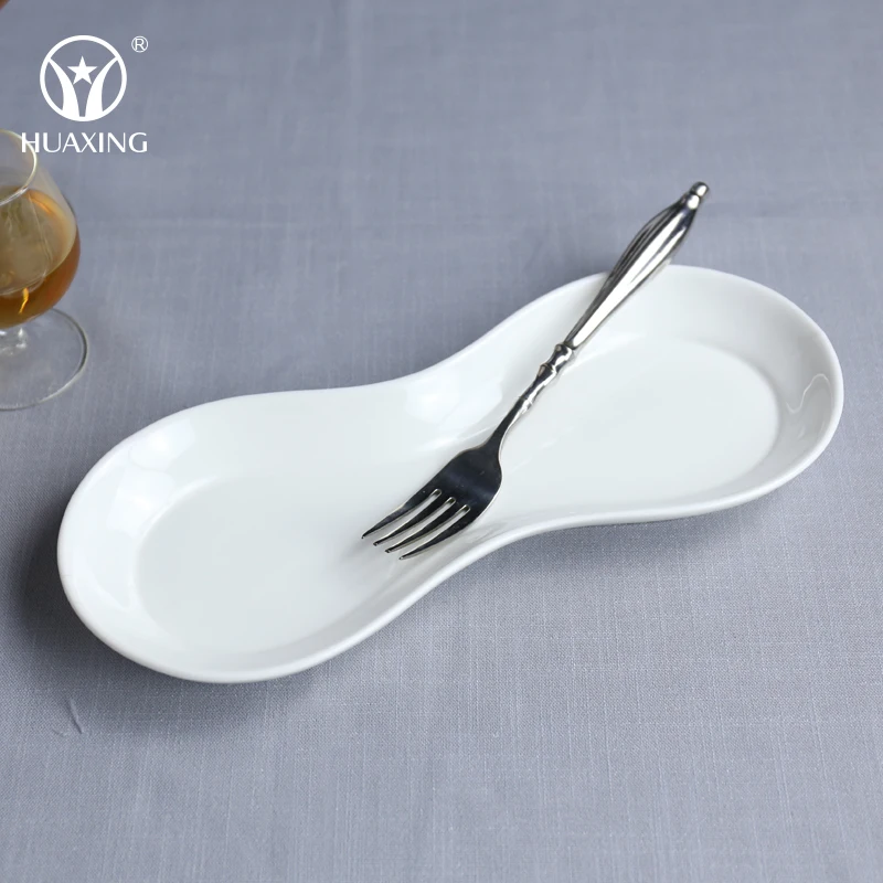 wholesale fashion sushi snack letter ceramic dishes with white color