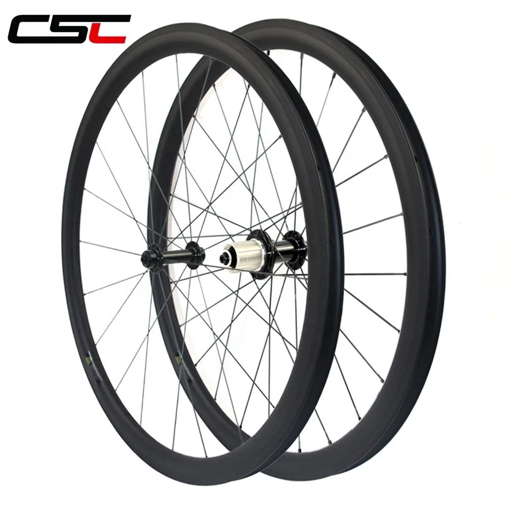CSC 38mm depth 25mm width Tubular Carbon Fiber Bicycle Wheels Powerway R13 hub Mac CN424 Spokes Super Light Road Bike Wheels