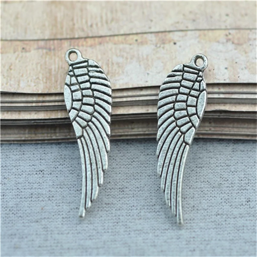 2017 lasted trendy accessory jewelry Angel Wing Pendant Wholesale antique Silver Findings from yiwu