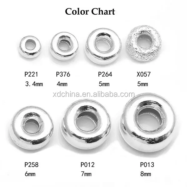 XD P258 925 Sterling Silver Jewelry Findings Plain Silver Bead