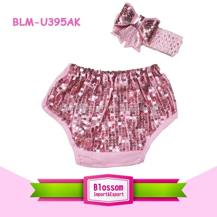 
Wholesale in stock children multicolor blank bloomers shiny printed spandex fabric fancy sparkle baby girl sequin petti bloomers 