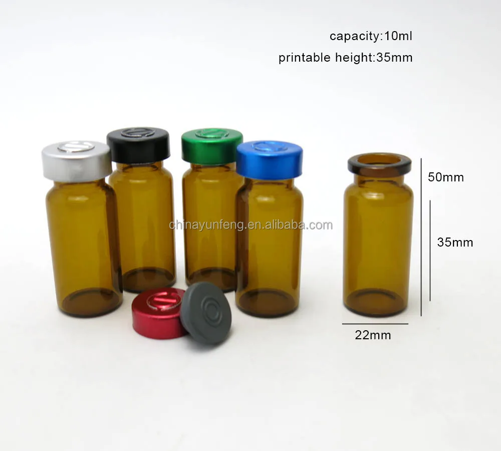 Flat bottom empty sterile glass vials for 10ml