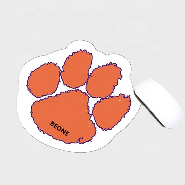 Wholesale custom logo cute custom shape die cut mouse mat cat paw mouse pad