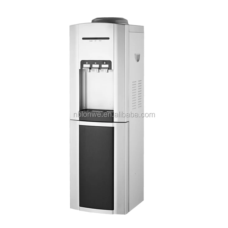 
Cold and hot bottled water dispenser with refrigerator 