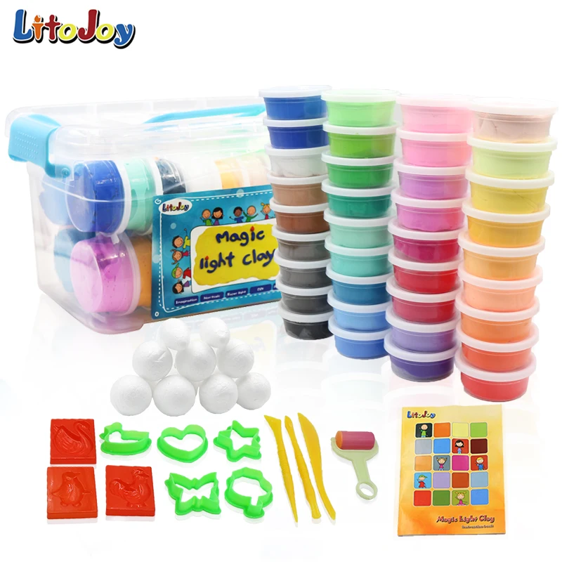  Волшебная легкая глина LitoJoy игрушечная коробка для теста 36 цветов соответствует стандартам США и