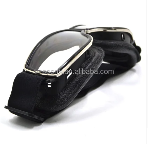 New Vintage Motorcycle Helmet Goggles Scooter Glasses Pilot Cruiser Steampunk with Free Bag