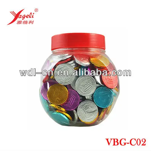 
Golden Coin Magic Bubble Gum In Irregular Shaped Jar 