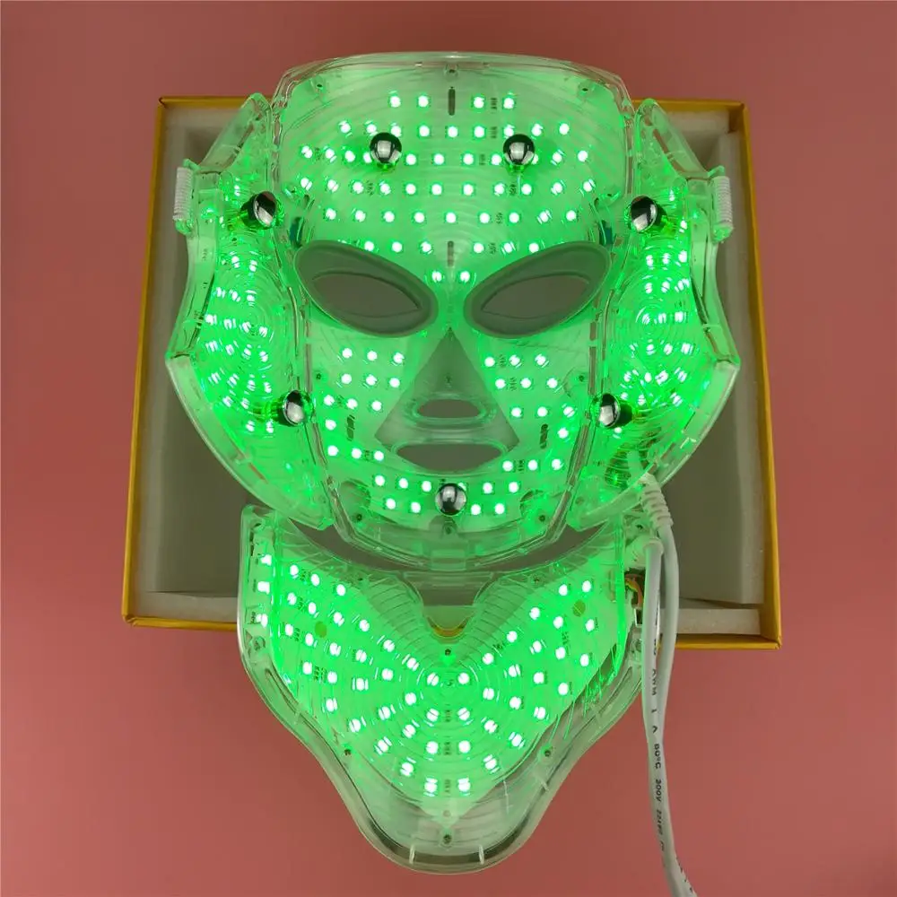 
7 Colors Neck Face Skin Rejuvenation Therapy Wrinkles LED Photon PDT Light Mask 