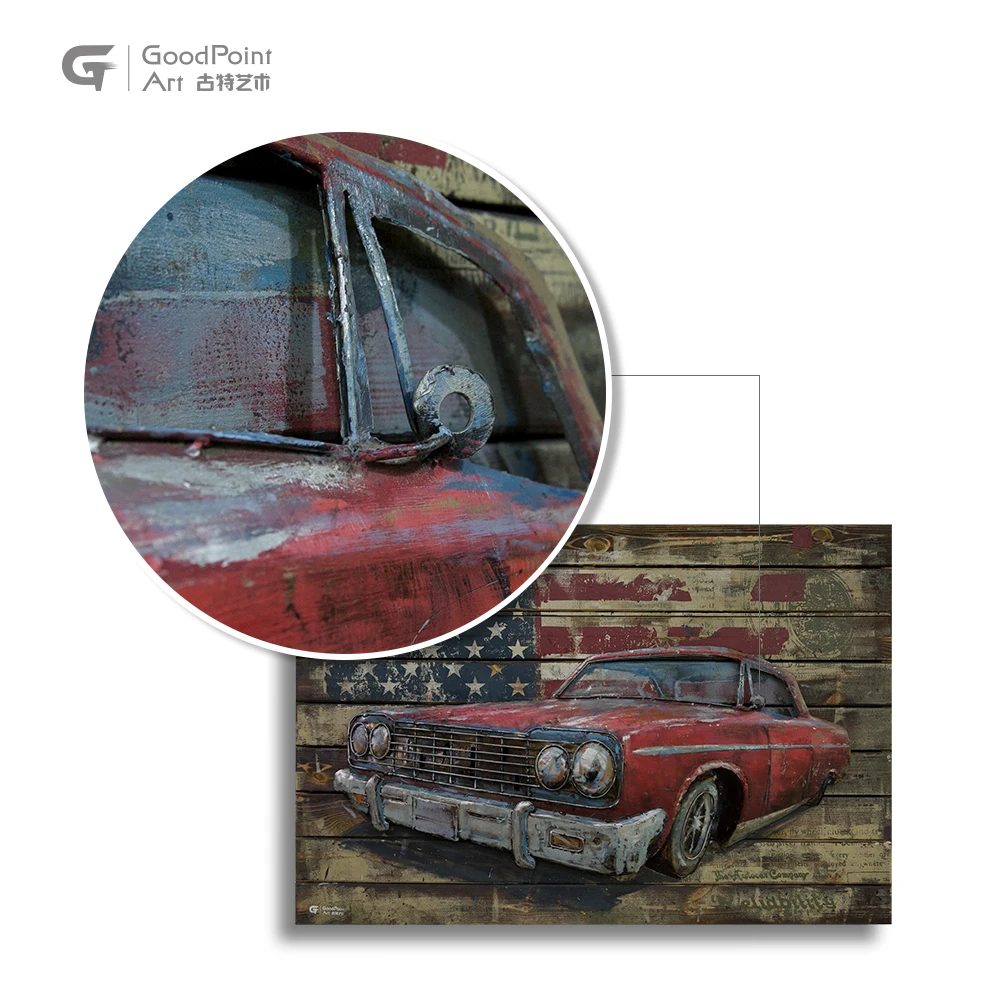 
Most popular old card red wall art 3d acrylic painting hot handcrafted modern home decoration 