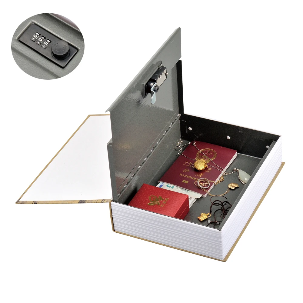 
Good quality metal factory price book safe with combination lock box 