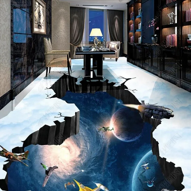 ZHIHAI Modern Indoor Parquet PVC Film Floor Covering Print Floor Customize The Design and Size Eco Friendly Waterproof Roll Tube