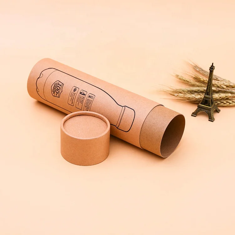 Luxury Printing Kraft Round Cardboard Tube For Bottles Packaging Cosmetic Kraft Paper Tubes