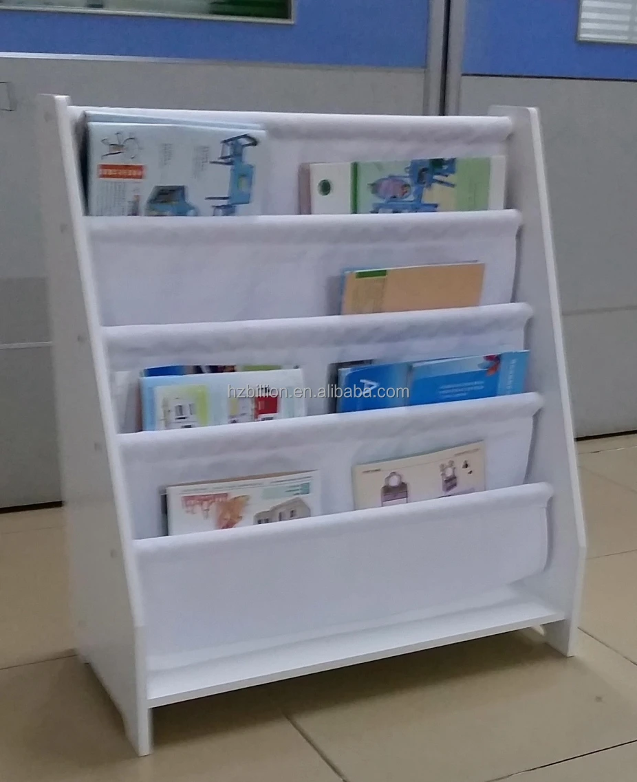 Fashion Wooden Childrens Canvas Bookcase Display Kids Home Furniture Canvas Bookshelf Jpg Book Display Nice