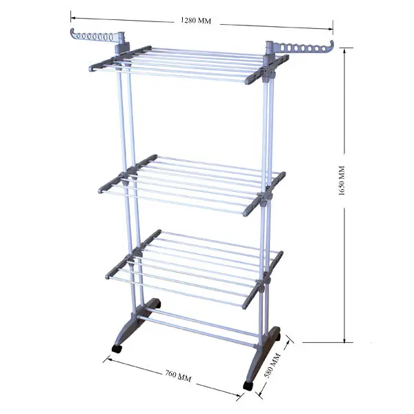 
18M 3 tier Outdoor Steel Clothes Drying Rack 