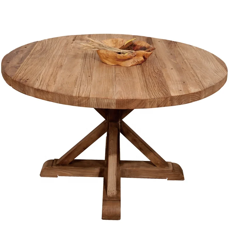 For drinking tea table Chinese traditional folk furniture simple style solid wood round furniture rustic coffee table tea table