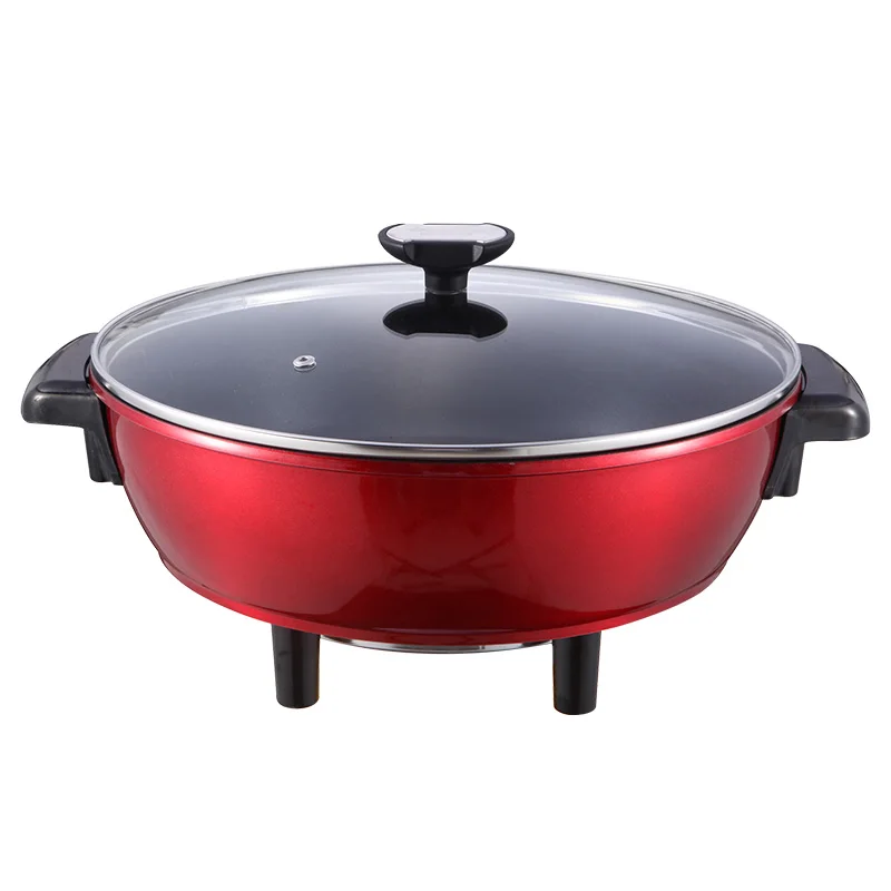 
30cm Round Multifunction Shabu Shabu Frying Pizza Boiling Electric Pan 