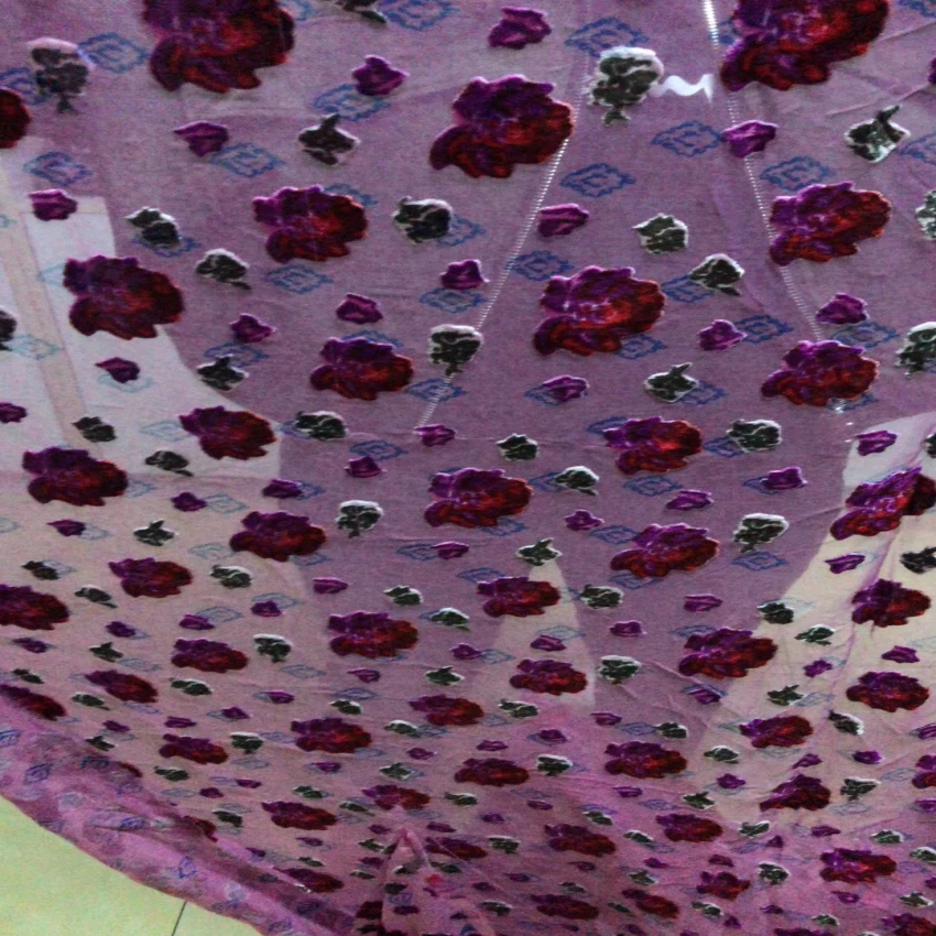 2019 new burnout velvet fabric polyester price per meter women night dress