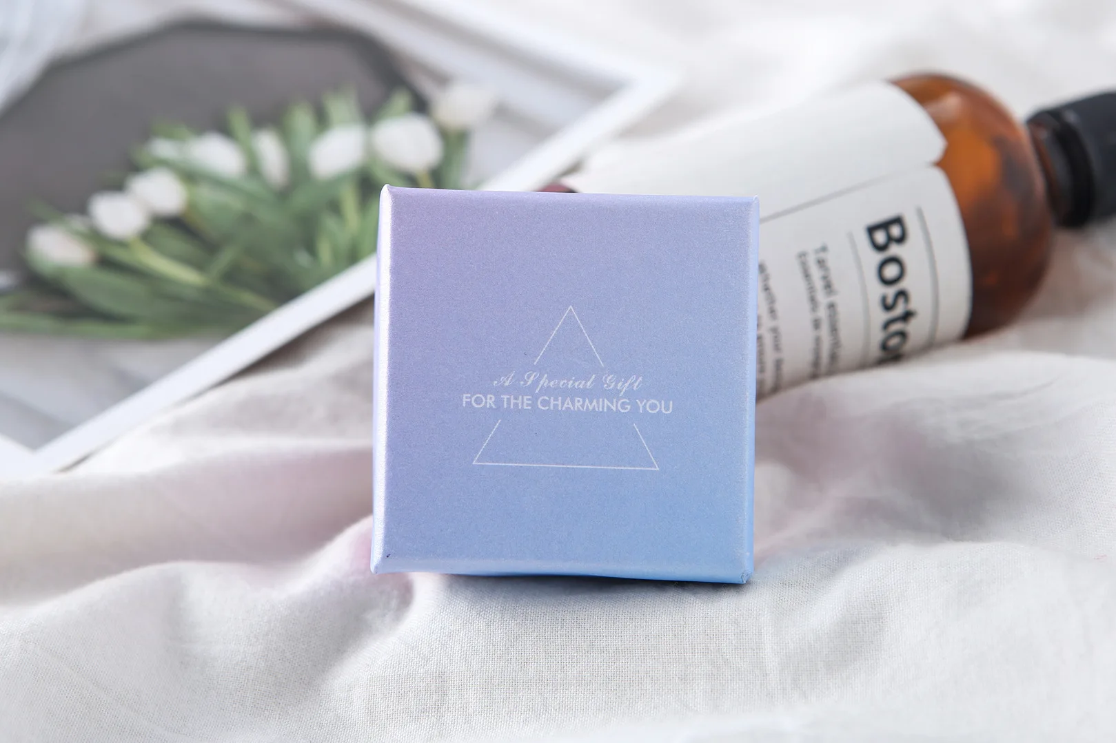 Wholesale ins pink blue gradient jewelry box  and jewelry bag