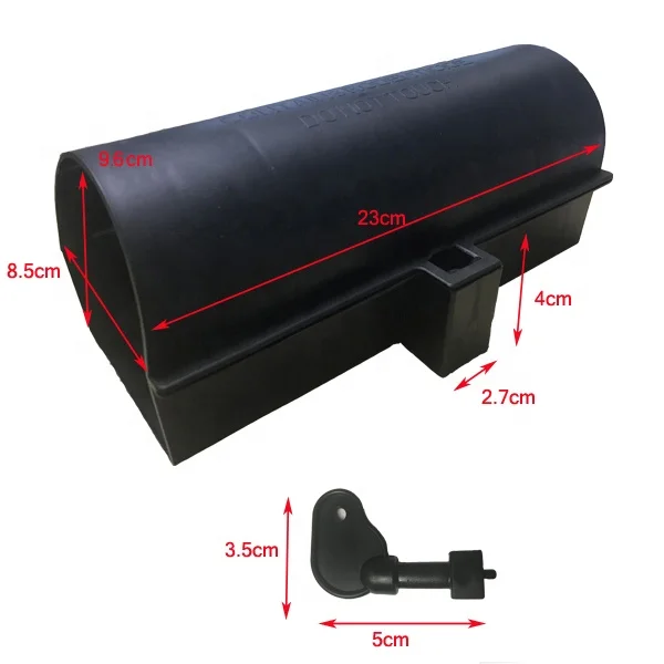 Plastic Mouse Locking Bait Station Rat Rodent Control Trap with Key