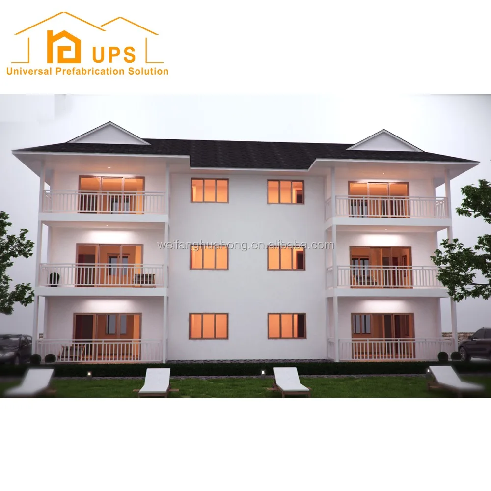 Three floors prefab house with well design