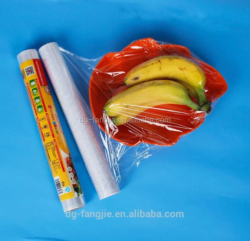 commercial plastic food packaging 10 micron cling wrap with slider cutter