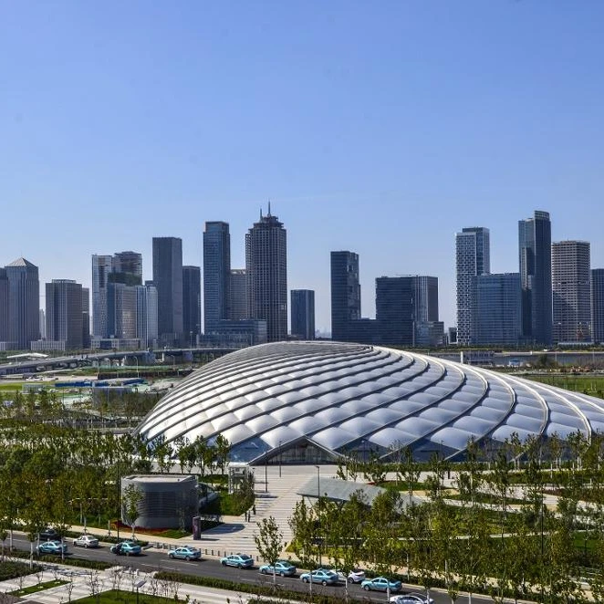 
Yujiapu ETFE cushions tensile membrane station 