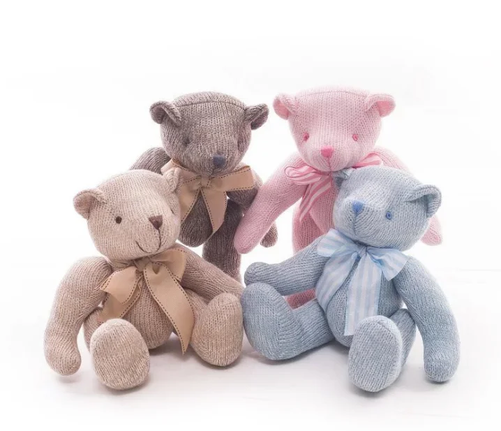 Вязаный плюшевый медведь цветной небольшой минимальный заказ мягкие игрушки для продажи