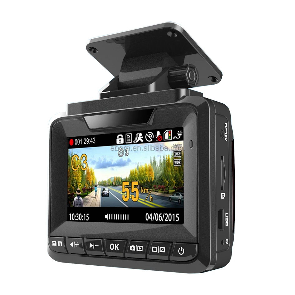 Radar detector 3 in 1 Russia Car Radar Laser Detector Combo DVR MSC8328 1296P With GPS Speed Limit