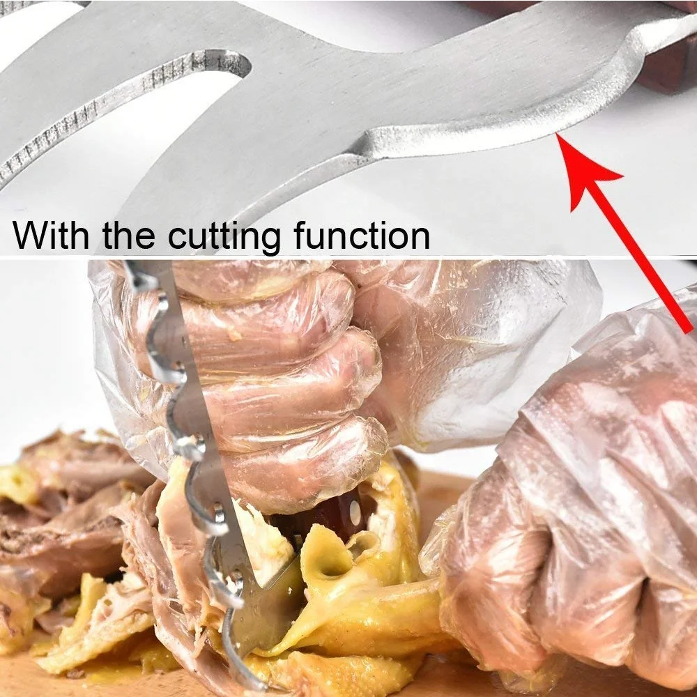Best Selling Easy Shredding Pulling Handling Lifting Cutting Forks BBQ Claws Pulled Pork Shredder Metal Meat Shredding SS Claws