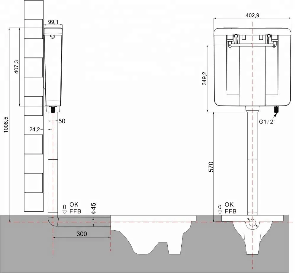 2018 Новый сверхтонкий нижний резервуар для воды в туалете