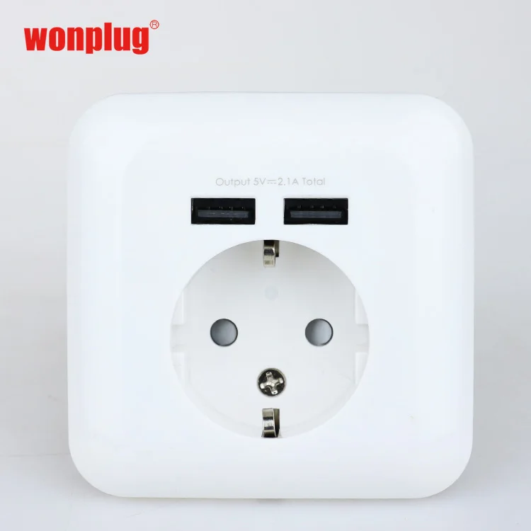 China factory eu European Germany style surface mounted odm wall power socket 16a 240v  schuko socket with USB outlet socket