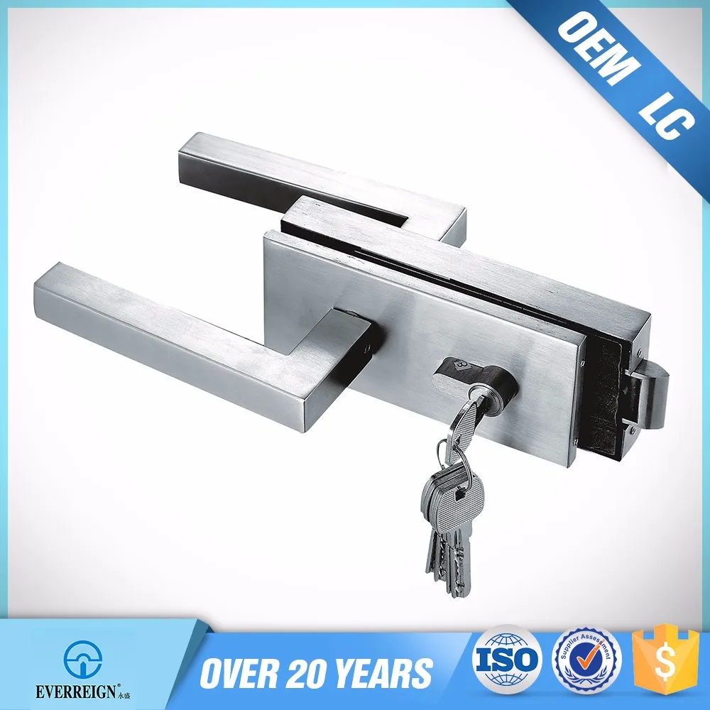 Door lockblack sliver Aluminium  Stainless steel glass door lock with handle MP10-D3  hotel toilet bathroom