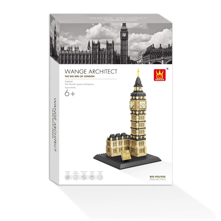 WANGE architecture winter toys kids color building blocks for preschool