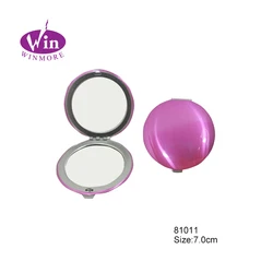 Алюминиевое складное косметическое карманное зеркало для макияжа с рисунком клиента, двухстороннее зеркало с односторонним увеличением
