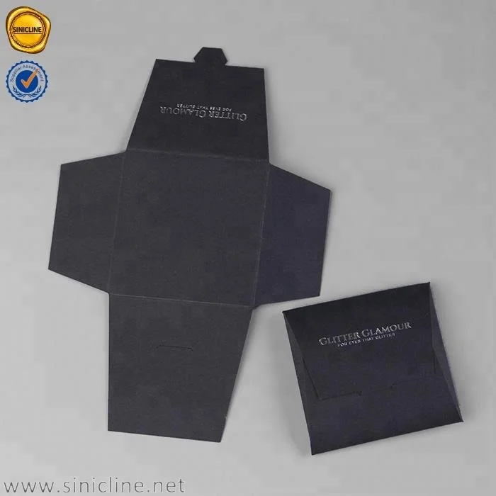 Sinicline black paper custom foldable SIM card envelope