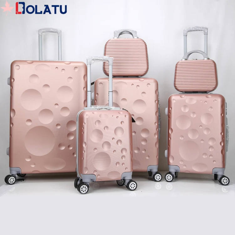 Customized 6pcs set Spinner Travel Luggage Set Scratch-Resistant Hard Case Suitcases with TSA Lock Made from ABS or PC Material