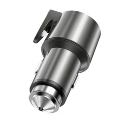 Mobile phone charging Dual USB QC3.0 Fast Car Charger with Seat Belt Cutter and Emergency Hammer Glass Breaker