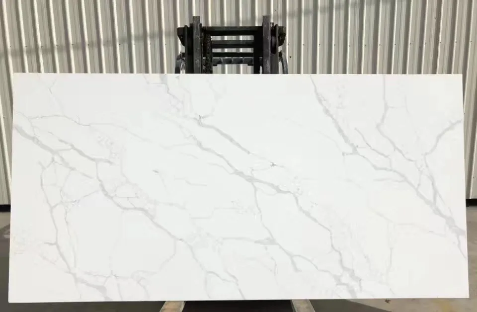 
Discount White Quartz Countertop with Grey Veins Stone Benchtop 