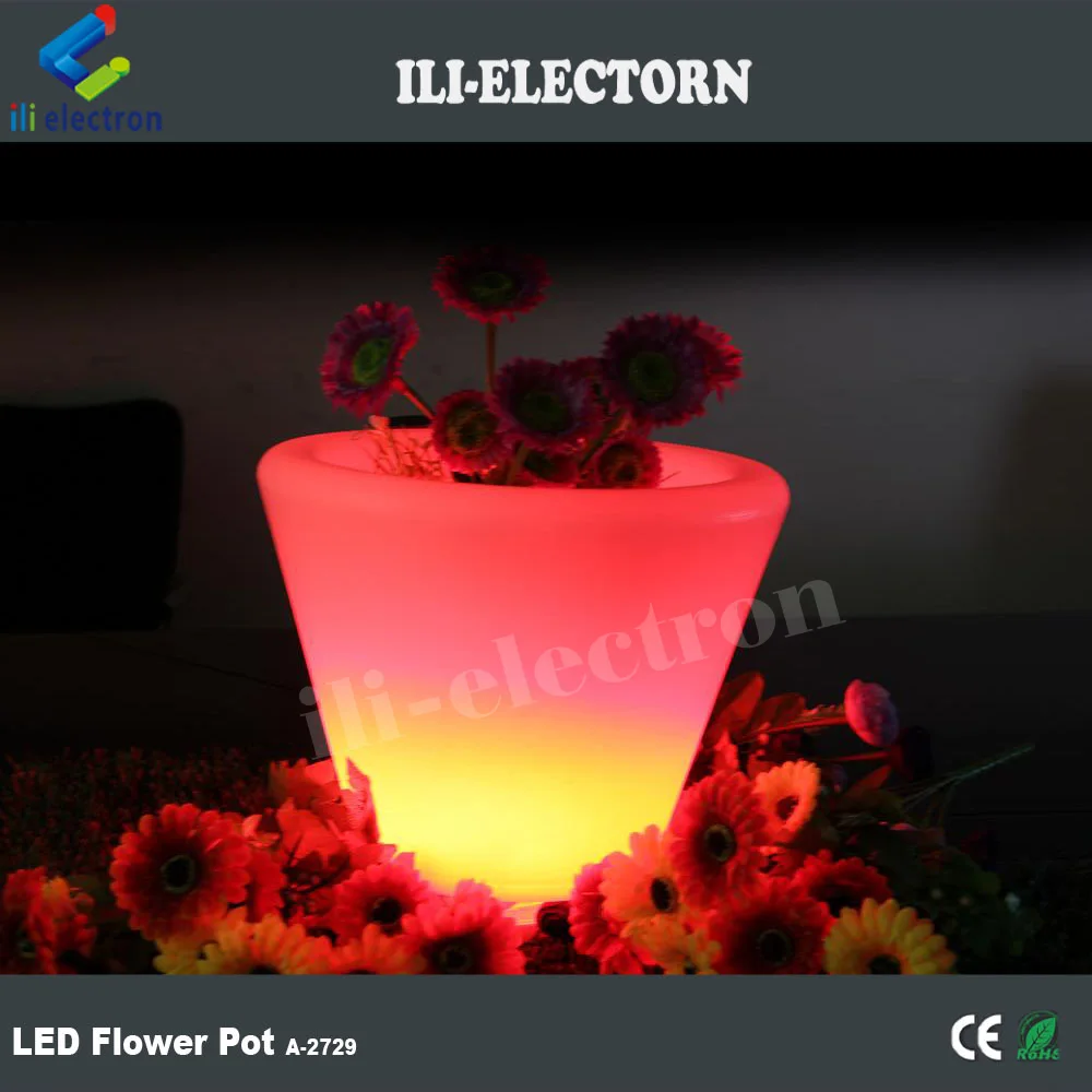 led lighted outdoor Christmas decor flower pot