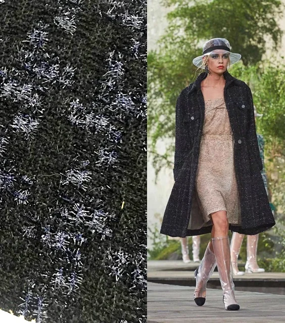 New design check black wool Polyester fabric for suit from china