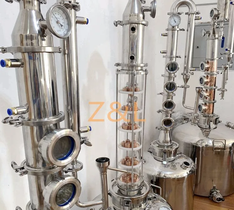 4 inch 6 inch 8 inch stainless steel flute still alcohol distillation column for vodka, whiskey, gin