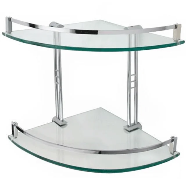 wholesale custom size corner glass shelves for bathroom high quality from China factory