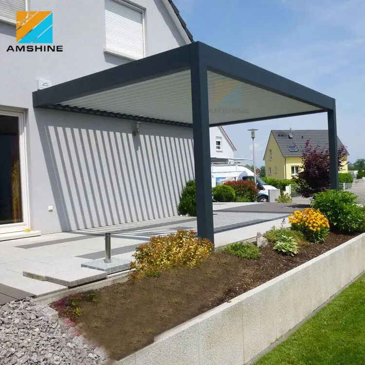 Садовый навес, водонепроницаемая беседка, моторизованная система автоматического открывания, жалюзи