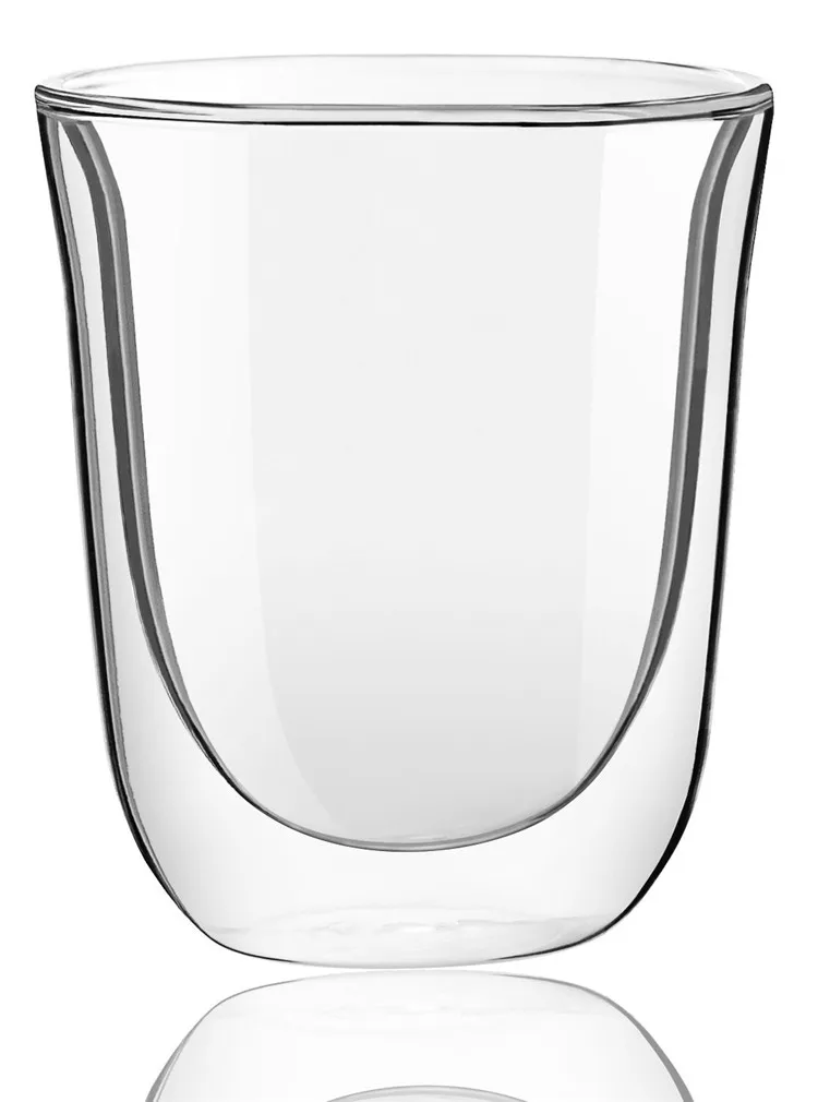 AIHPO05 Fancy Cheap Handmade Thermal Morden Custom Pyrex Clear Double Wall Glass 80ml Espresso Cups Mug without Handle